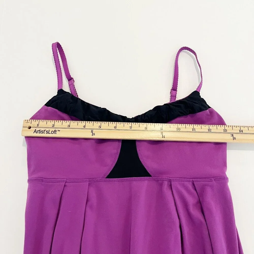 Lululemon Yogi Dance Tank Top Purple‎ Black Babydoll Y2K - Size 6